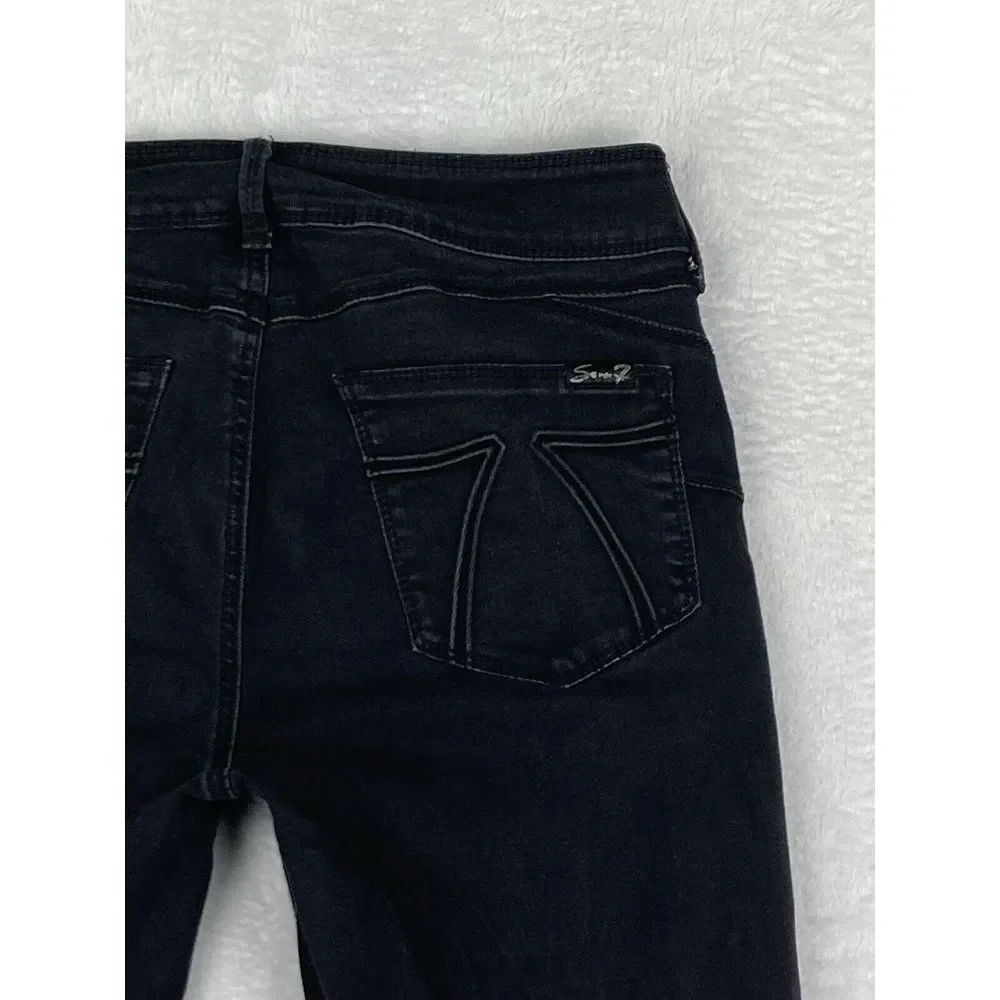 Seven‎ 7 Womens Mid Rise Black Legging Jeans Size 12